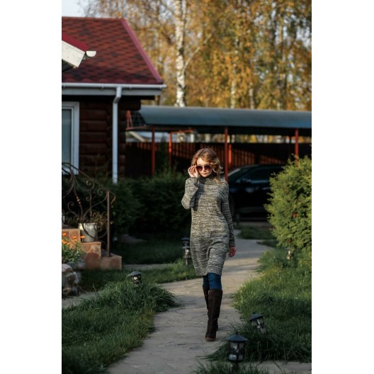 Платье из льна 30% и шерсти 70%, модель 1003